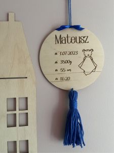 Proporczyk z metryczką przytulanka 