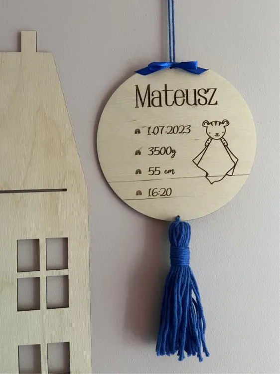 Proporczyk z metryczką ze sklejki