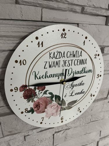 Zegar dla Dziadków biały hdf