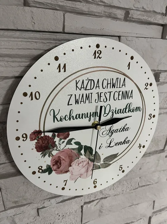 Zegar dla Dziadków biały hdf