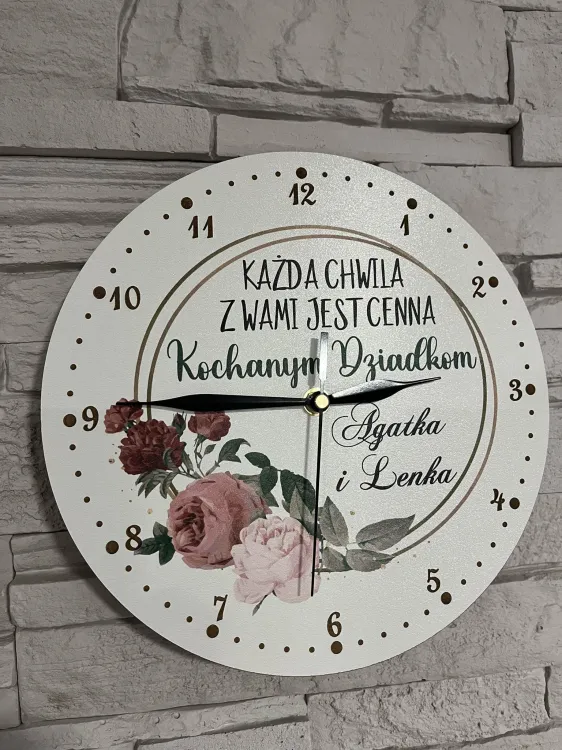 Zegar dla Dziadków biały hdf