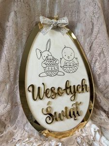 Zawieszka Wielkanocna GLAMOUR Złota 