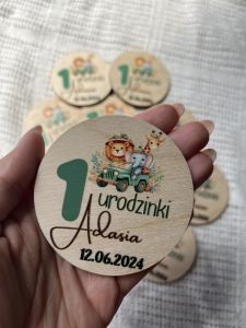Magnesy urodzinowe dziecięce SAFARI