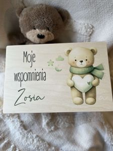 Pudełko wspomnienia miś serduszko 