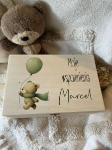 Pudełko wspomnienia miś z balonikiem 