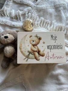 Pudełko wspomnienia miś na chmurce GIRL 