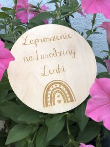 Zaproszenie na URODZINY tęcza okrągłe 