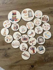 Zestaw 3 dużych sorterów na zabawki brązy