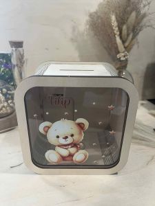 Skarbonka miś w szaliku 