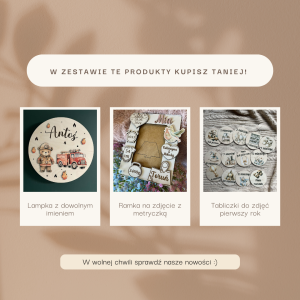 Zestaw Lampka + Metryczka + Tabliczki #2