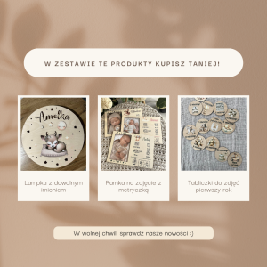 Zestaw Lampka + Kolorowa Metryczka + Tabliczki do zdjęć #4