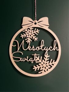 Zawieszka Bombka Wesołych Świąt 30 cm 