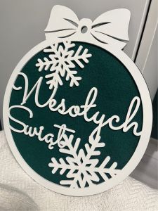 Zawieszka Wesołych Świąt z filcem 