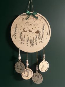 Zawieszka Sanie Mikołaja 30 cm 